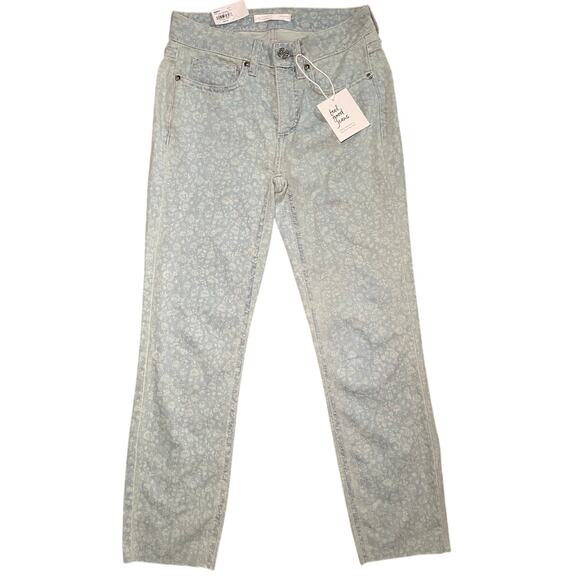 Lauren Conrad Floral Cropped Light Wash Skinny Jeans - Picture 1 of 12